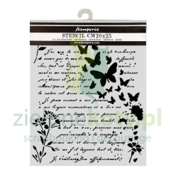 Szablon maska Stamperia 20x25cm Flowers and Poems pismo