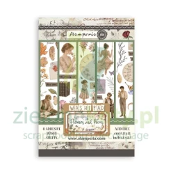 Zestaw papierów samoprzylepnych Stamperia Washi Flowers and Poems A5 / 8szt.