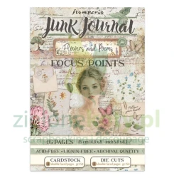 Zestaw papierów do scrapbookingu i dodatków Junk Journal A5 Stamperia  Flowers and Poems Focus Points