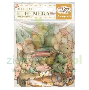 Dodatki papierowe die-cuts Stamperia Ephemera Cozy Family samoprzylepne
