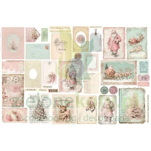 Dodatki papierowe die-cuts Prima Marketing Christmas Blush Ephemera Junk Journal  Kit 76 szt.