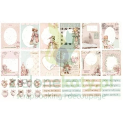 Dodatki papierowe die-cuts Prima Marketing Christmas Blush Ephemera Frosty Frames 76 szt.