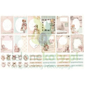 Dodatki papierowe die-cuts Prima Marketing Christmas Blush Ephemera Frosty Frames 76 szt.