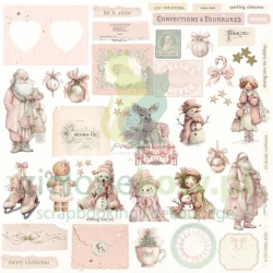 Dodatki papierowe die-cuts Prima Marketing Christmas Blush Ephemera Frosty Memories 76 szt.