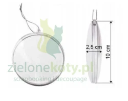 Bombka akrylowa plexi medalion płaski 10cm