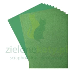 Karton papier brokatowy i bazowy Florence Glitter Paper and Cardstock Set A4 Green / Holly zielony 10 szt.