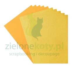 Karton papier brokatowy i bazowy Florence Glitter Paper and Cardstock Set A4 Yellow gold / Bee złoty 10 szt.