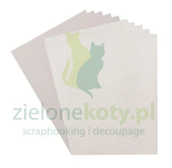 Karton papier brokatowy i bazowy Florence Glitter Paper and Cardstock Set A4 Silver / Mouse srebrny 10 szt.