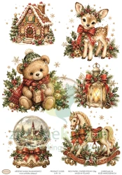 Papier ryżowy decoupage Artistiko Boże Narodzenie 24 miś konik
