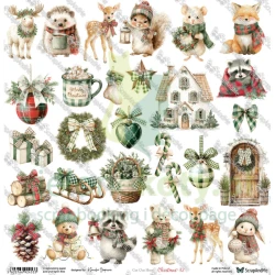 Papier do scrapbookingu 30x30 ScrapAndMe dodatki do wycinania Christmas 32