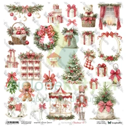 Papier do scrapbookingu 30x30 ScrapAndMe dodatki do wycinania Christmas 30