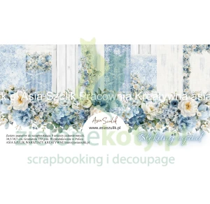 Zestaw papierów do scrapbookingu 30x30 cm Asia Szulik Błękitny ogród