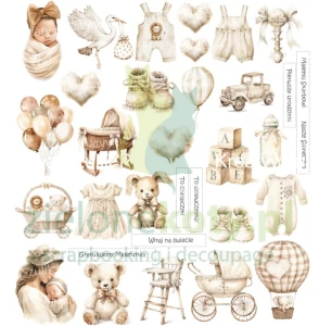 Papier do scrapbookingu 27x30 cm Asia Szulik Pomiędzy chwilami dodatki do wycinania 06 dziecięce