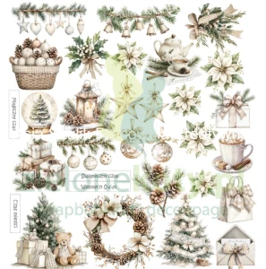 Papier do scrapbookingu 27x30 cm Asia Szulik Pomiędzy chwilami dodatki do wycinania 07 świąteczne