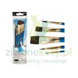 Zestaw pędzli Daler Rowney Simply Watercolour Brushes syntetyczne włosie 5szt. do akwareli 