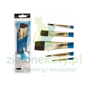 Zestaw pędzli Daler Rowney Simply Watercolour Brushes syntetyczne włosie 5szt. do akwareli 
