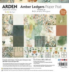 Zestaw papierów do scrapbookingu 30x30 cm Arden Creative Studio Amber Ledgers