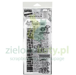 Stemple + szablon Tim Holtz Mixed Media #12 Tiny Toadstools grzyby murek