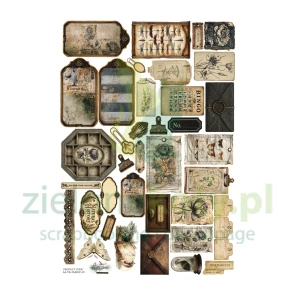 Materiałowe dodatki do wycinania Alchemy of Art Vintage Botanical tkanina