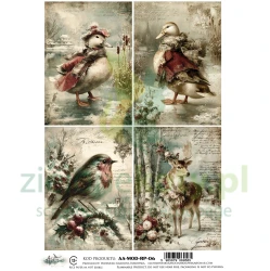 Papier ryżowy Alchemy Of Art A4 The Magic of December baśniowe ptaki