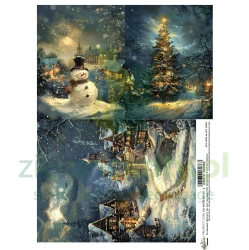 Papier ryżowy Alchemy Of Art A4 The Magic of December zimowe motywy nocą