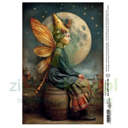 Papier ryżowy Alchemy Of Art A4 ART2 baśniowa postać noc