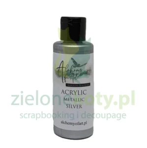 Farba akrylowa metaliczna Alchemy of Art 60 ml Silver srebrna