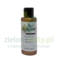 Farba akrylowa metaliczna Alchemy of Art 60 ml Browne brązowa
