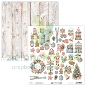 Papier do scrapbookingu 30x30 cm Mintay Snowberry Lane elementy do wycinania