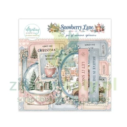 Zestaw dodatków Die Cuts Mintay Snowberry Lane papierowe tagi, ramki 38 szt. 