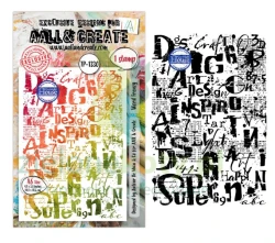 Stempel akrylowy AALL & Create Word Frenzy Tło cyfry i litery