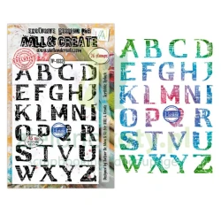 Stempel akrylowy AALL & Create Scribble Splash Litery mixed media
