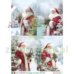 Papier ryżowy decoupage Carte Italiano AB Studio A4 Mikołaje