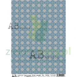 Papier ryżowy decoupage AB Studio A4 niebieskie tło