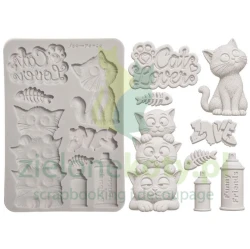 Forma foremka silikonowa Stamperia A5 Furry Friends 2 koty