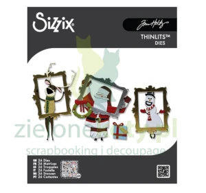 Wykrojnik Sizzix Thinlits Papercut Chritmas Mikołaj renifer bałwan