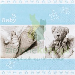 Serwetka 33x33cm miś, stópki dziecięce (211856)