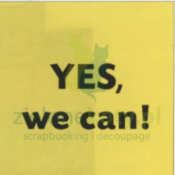 Serwetka 33x33cm napis yes, we can! tło czarne i żółte (101609700)