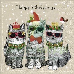 Serwetka 33x33cm świąteczne koty (600223)