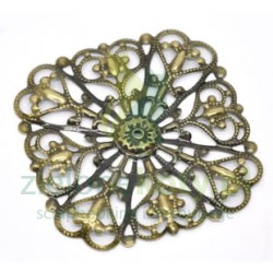 Metalowy ornament kwadrat 5cm / 3szt. brąz