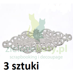 Metalowy ornament 6cm / 3szt. kolor srebrny