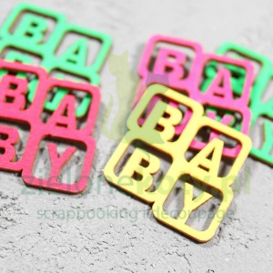 Dodatki napis "baby" mix kolorów 5 szt.