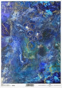 Papier ryżowy decoupage ITD A4 szlachetne kamienie lazuryt tło