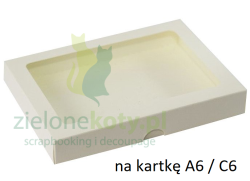 Pudełko na kartkę C6 z okienkiem kremowe
