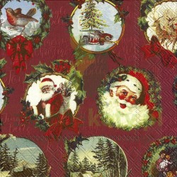 Serwetka 33x33cm Mikołaj w ramkach   (L-887110)