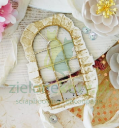 Wycinanka Kreatywna Pracownia Stare okno z murem