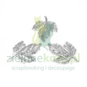 Metalowe listki 4cm / 5szt. kol. srebrny