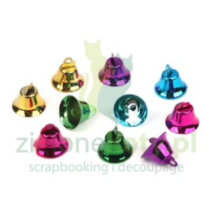 Metalowa zawieszka  dzwoneczek  15mm / 10szt. kolorowe