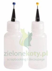 Aplikator buteleczka do kleju, farby, medium maskującego z cienką końcówką 2szt Vaessen