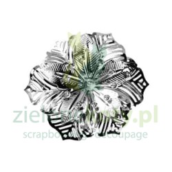 Metalowy kwiat 3D 5,5cm k. kol. srebrny